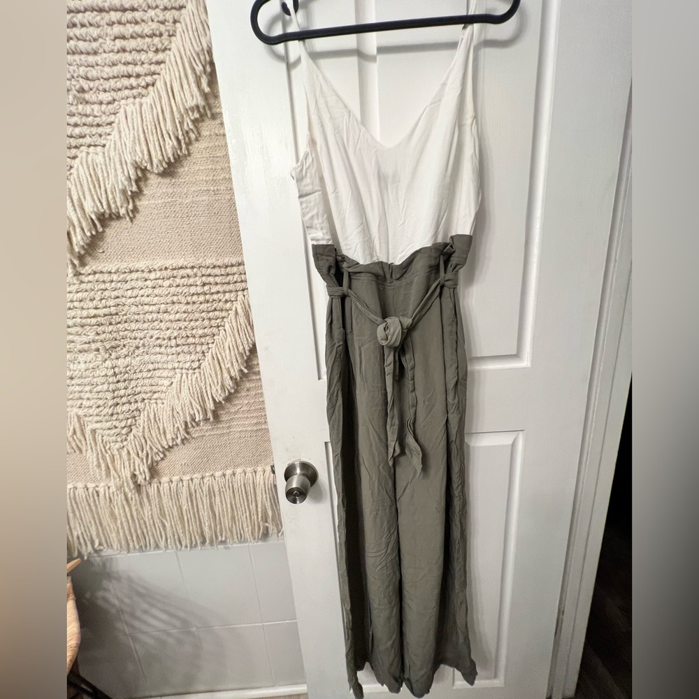 White/ Green Romper